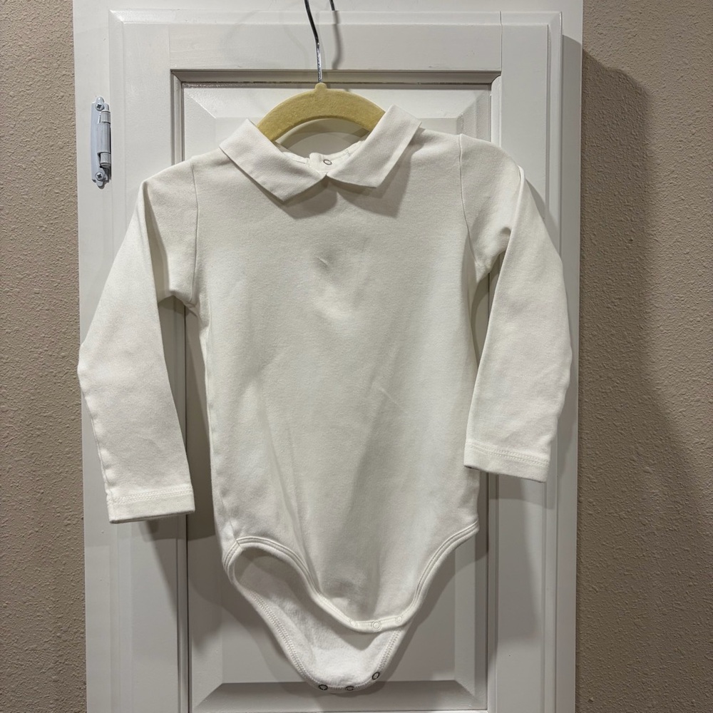 Laranjinha's Classic White Kids Long Sleeve One Piece